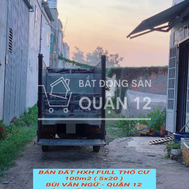 Bán đất hxh full tc 100m2 (5x20) Bùi Văn Ngữ Q12 , sát Ngã 3 Đông Quang , 4 tỷ nhỉnh 0932030061