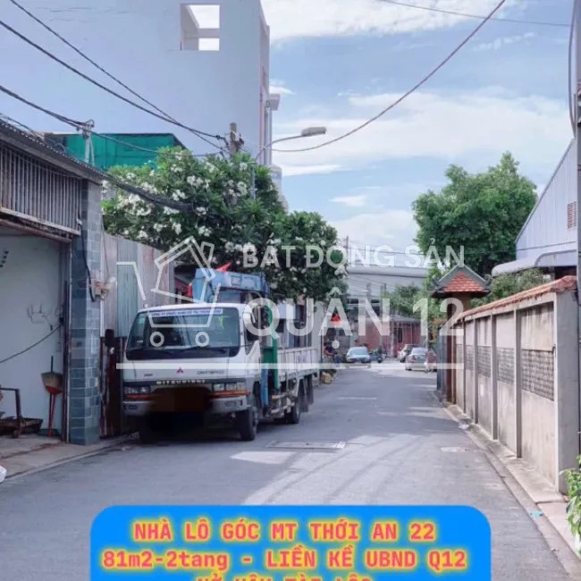 Nhà lô góc mt Thới An 22 , 81m2-2tang , liền kề UBND Quận 12 , nợ hậu tài lộc - 6 tỷ 0932030061