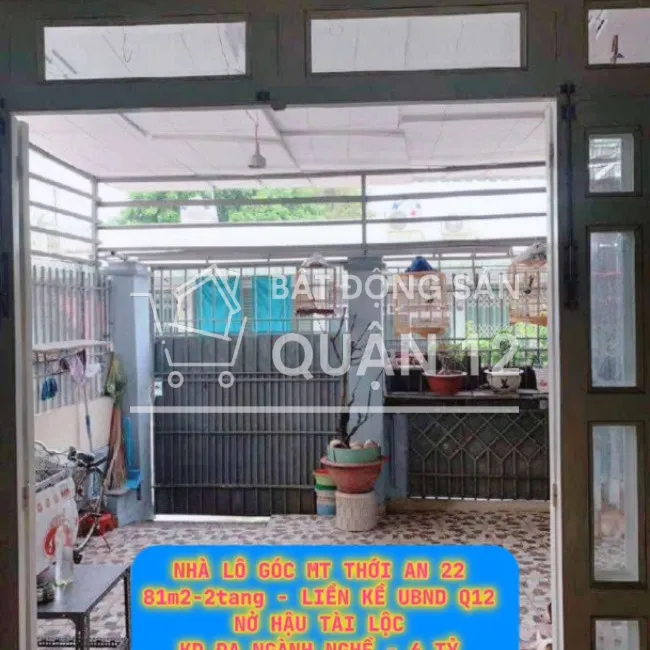 Nhà lô góc mt Thới An 22 , 81m2-2tang , liền kề UBND Quận 12 , nợ hậu tài lộc - 6 tỷ 0932030061